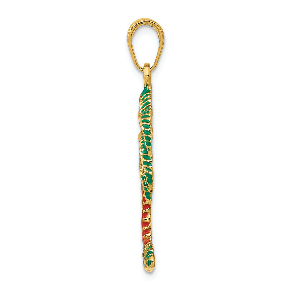 FJC Finejewelers 14k Yellow Gold Enameled Palm Tree Charm