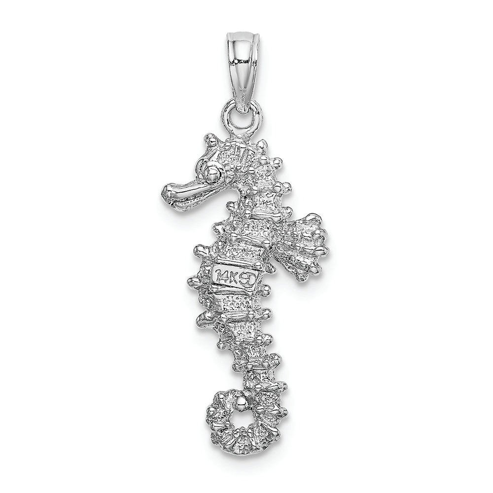 FJC Finejewelers 14k White Gold White 3d Seahorsetwo-color Charm