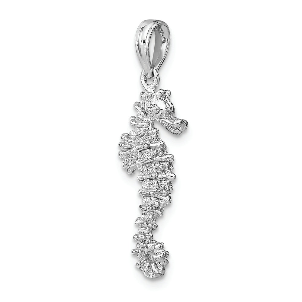 FJC Finejewelers 14k White Gold White 3d Seahorsetwo-color Charm