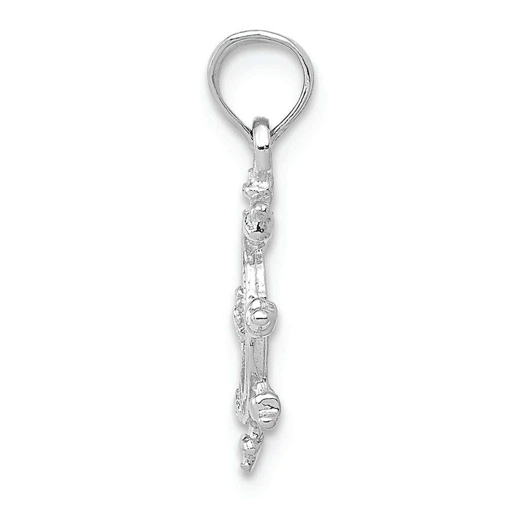 FJC Finejewelers 14k White Gold Ship Wheel Charm