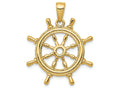 FJC Finejewelers 14k Yellow Gold Ship Wheel Charm