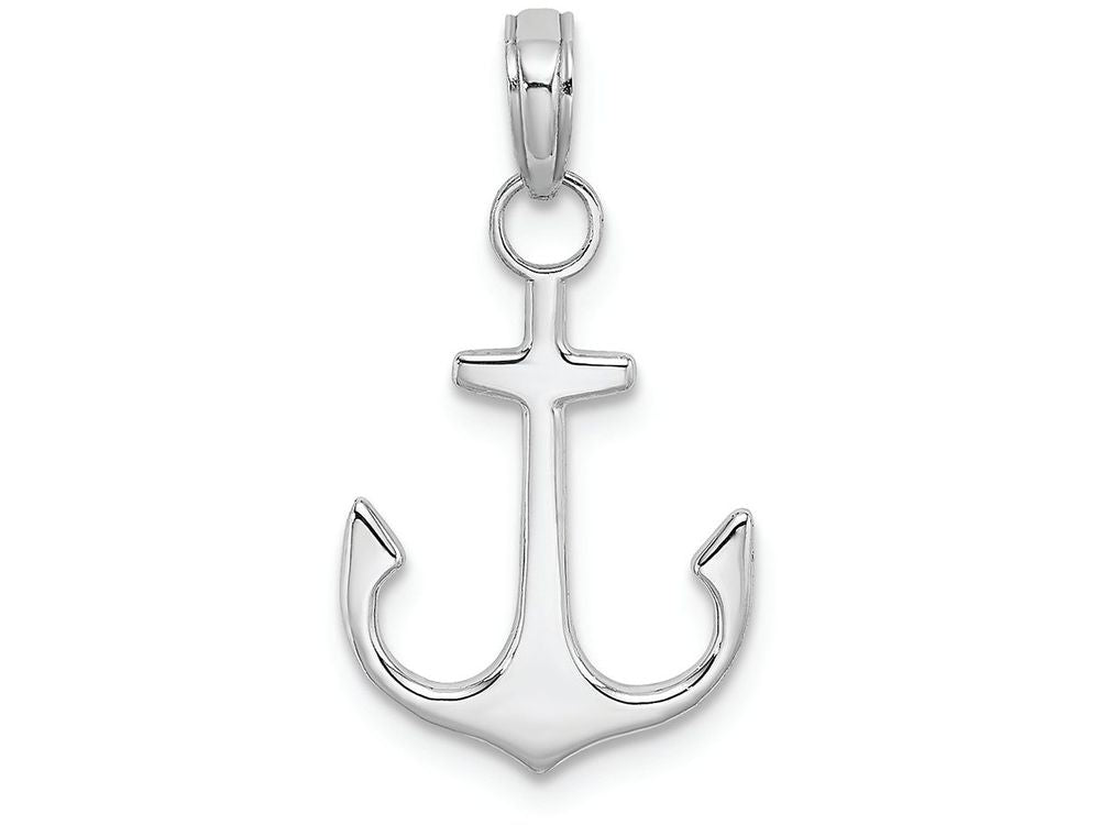 FJC Finejewelers 14k White Gold White Anchor Charm