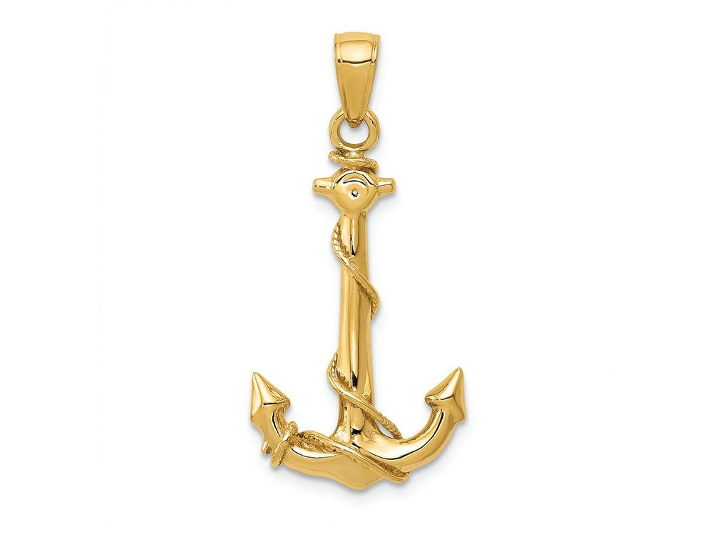 FJC Finejewelers 14k Yellow Gold Anchor with Rope Charm