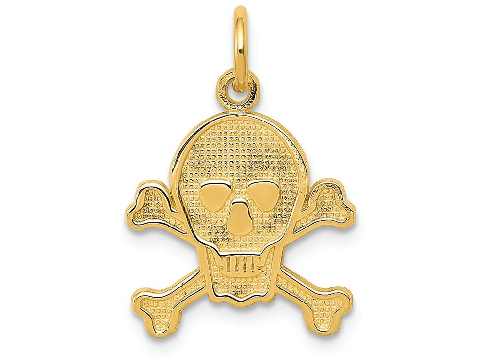 FJC Finejewelers 14k Yellow Gold Skull Bones Charm