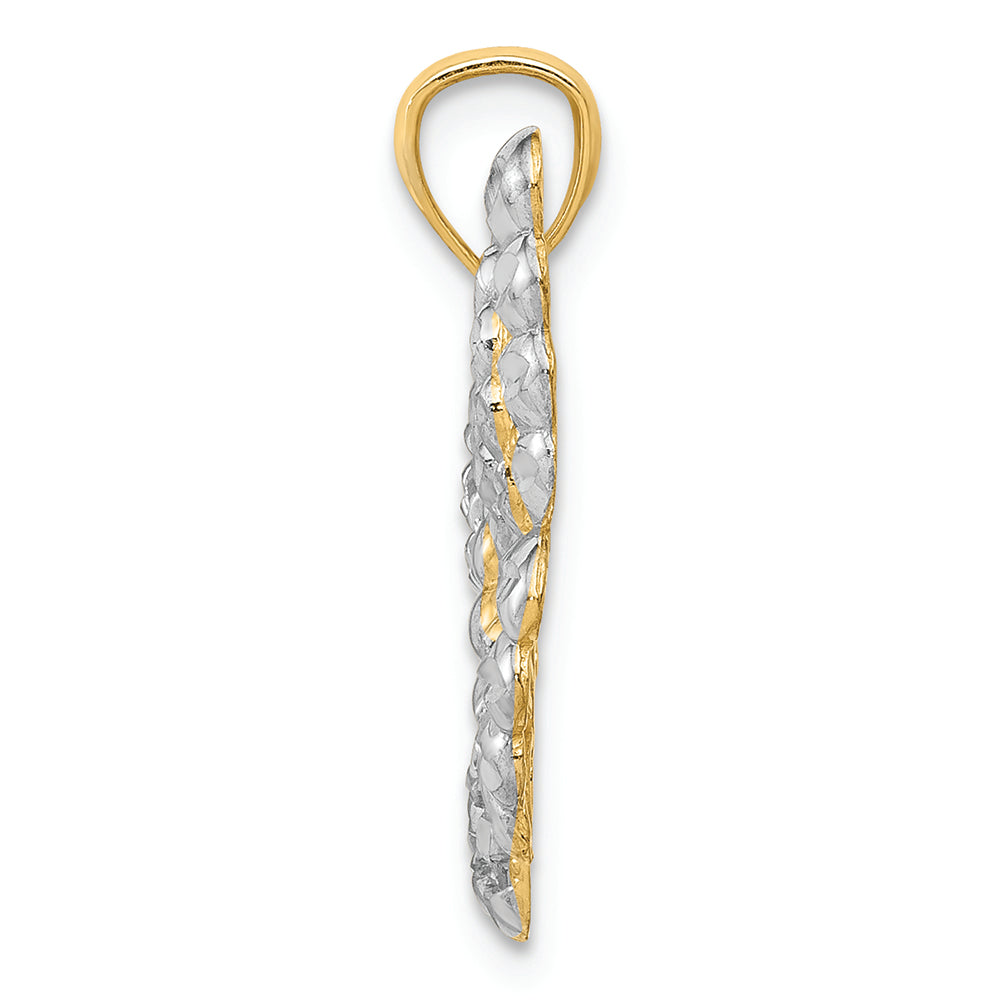 FJC Finejewelers 14k Yellow Gold And with Rhodium Bright Cut Butterfly Charm