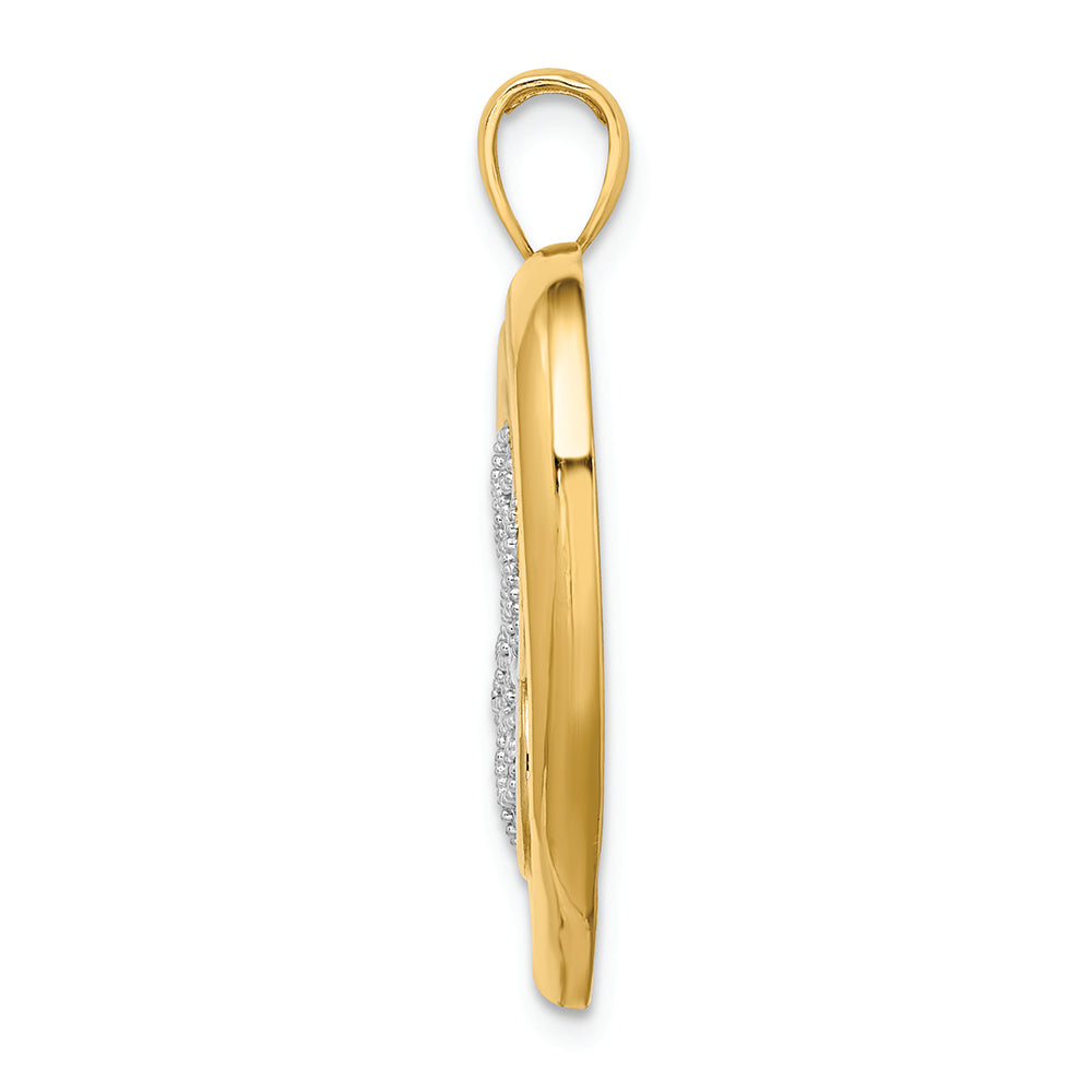 FJC Finejewelers 14k Yellow Gold with Rhodium Butterfly In Heart Charm