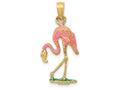 FJC Finejewelers 14k Yellow Gold Enameled Flamingo Charm