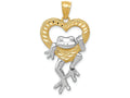 FJC Finejewelers 14k Yellow Gold And with Rhodium Bright Cut Frog In Heart Charm