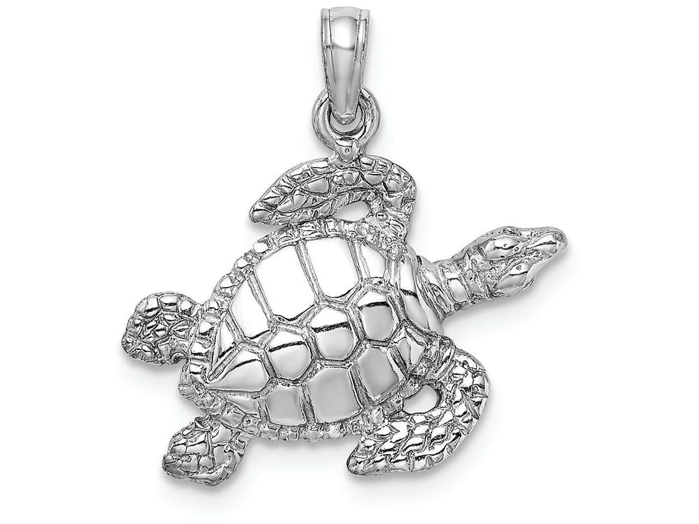 FJC Finejewelers 14k White Gold White Sea Turtle Polish Charm
