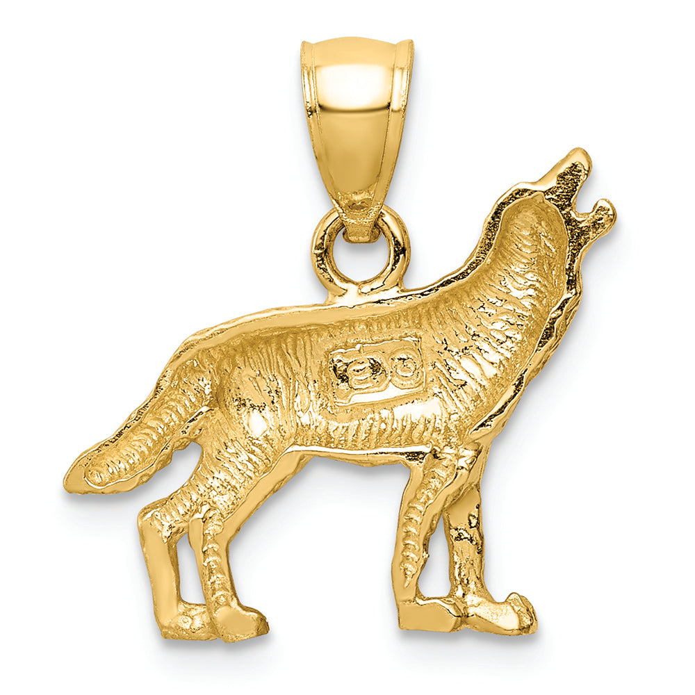 FJC Finejewelers 14k Yellow Gold Bright Cut Wolf Charm