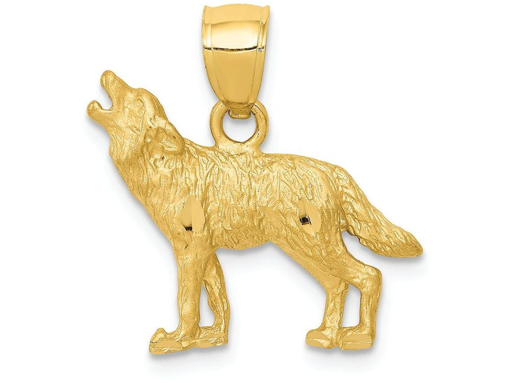 FJC Finejewelers 14k Yellow Gold Bright Cut Wolf Charm