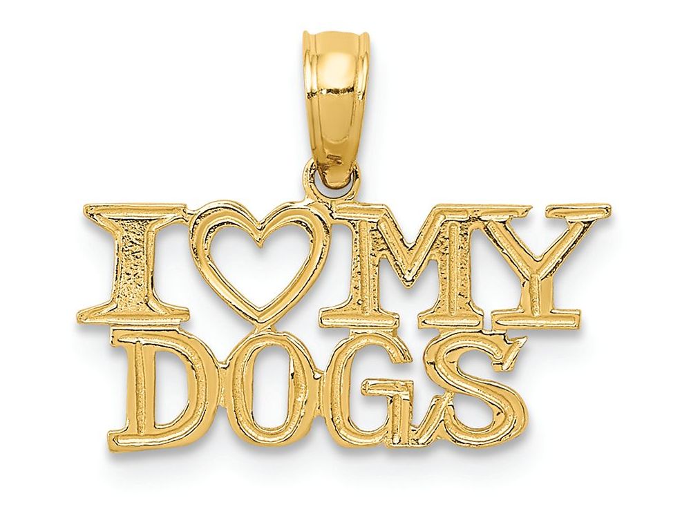 FJC Finejewelers 14k Yellow Gold I Heart My Dogs Charm