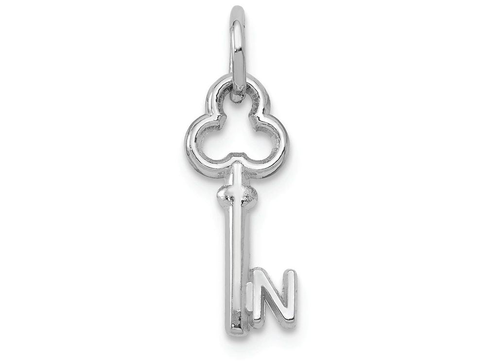 FJC Finejewelers 14k White Gold Initial N Key Charm