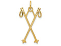 FJC Finejewelers 14k Yellow Gold Ski Poles Charm