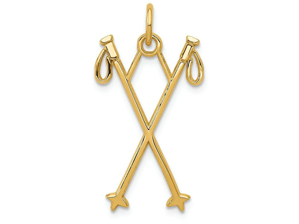 FJC Finejewelers 14k Yellow Gold Ski Poles Charm
