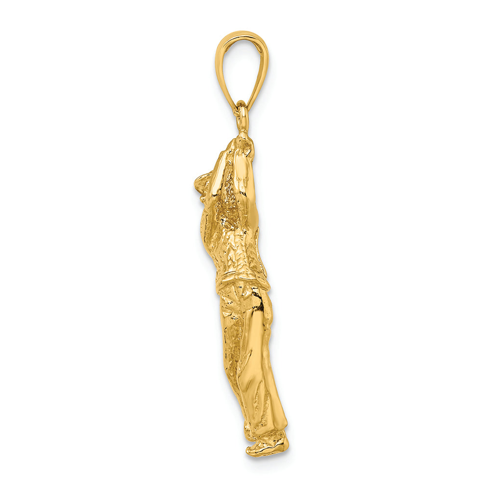 FJC Finejewelers 14k Yellow Gold Golf Bag with Clubs Charm