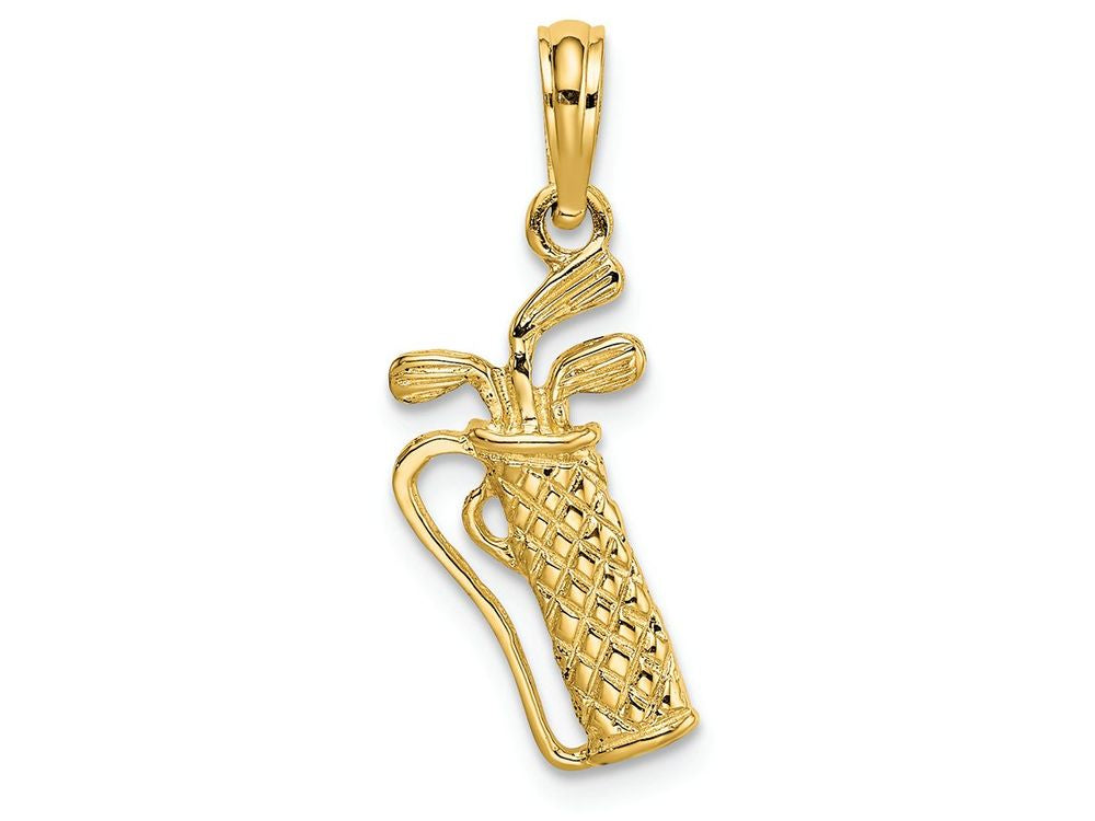 FJC Finejewelers 14k Yellow Gold Golf Bag with Clubs Charm