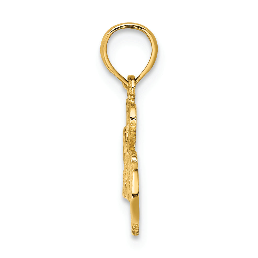 FJC Finejewelers 14k Yellow Gold I Heart Soccer with Soccer Ball Charm