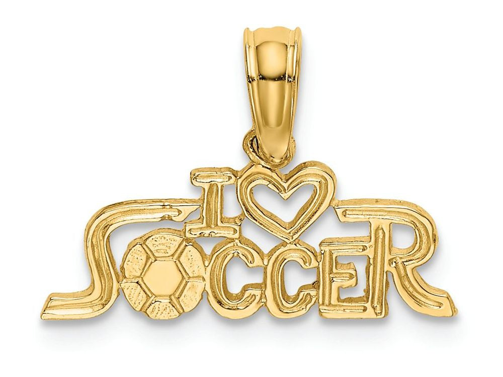 FJC Finejewelers 14k Yellow Gold I Heart Soccer Charm