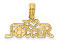 FJC Finejewelers 14k Yellow Gold I Heart Soccer Charm