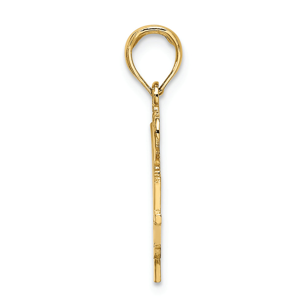 FJC Finejewelers 14k Yellow Gold I Heart Basketball with Ball Net Charm