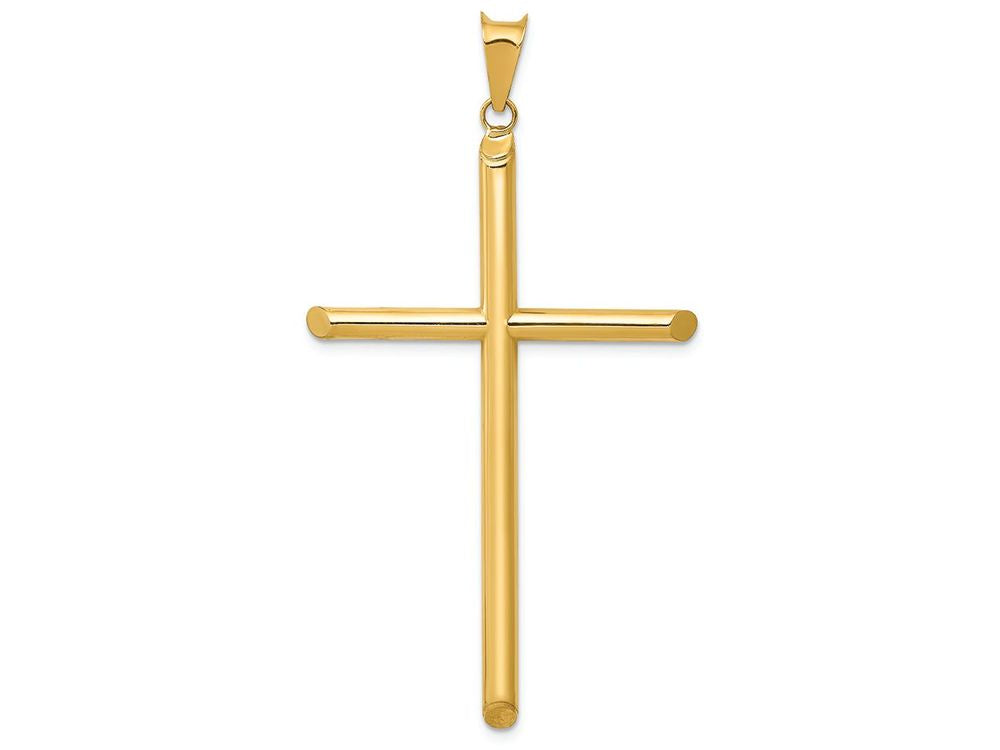 FJC Finejewelers 14k Yellow Gold 3d Polished Hollow Cross Charm