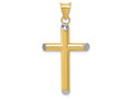 FJC Finejewelers 14k with with Rhodium 3d Hollow Cross Charm