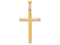 FJC Finejewelers 14k with with Rhodium 3d Hollow Cross Charm