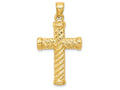 FJC Finejewelers 14k Yellow Gold Reversible Bright Cut Cross Charm