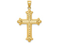 FJC Finejewelers 14k Yellow Gold Reversible Bright Cut Cross Charm