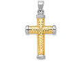 FJC Finejewelers 14k Yellow Gold with with Rhodium Reversible Cross Charm