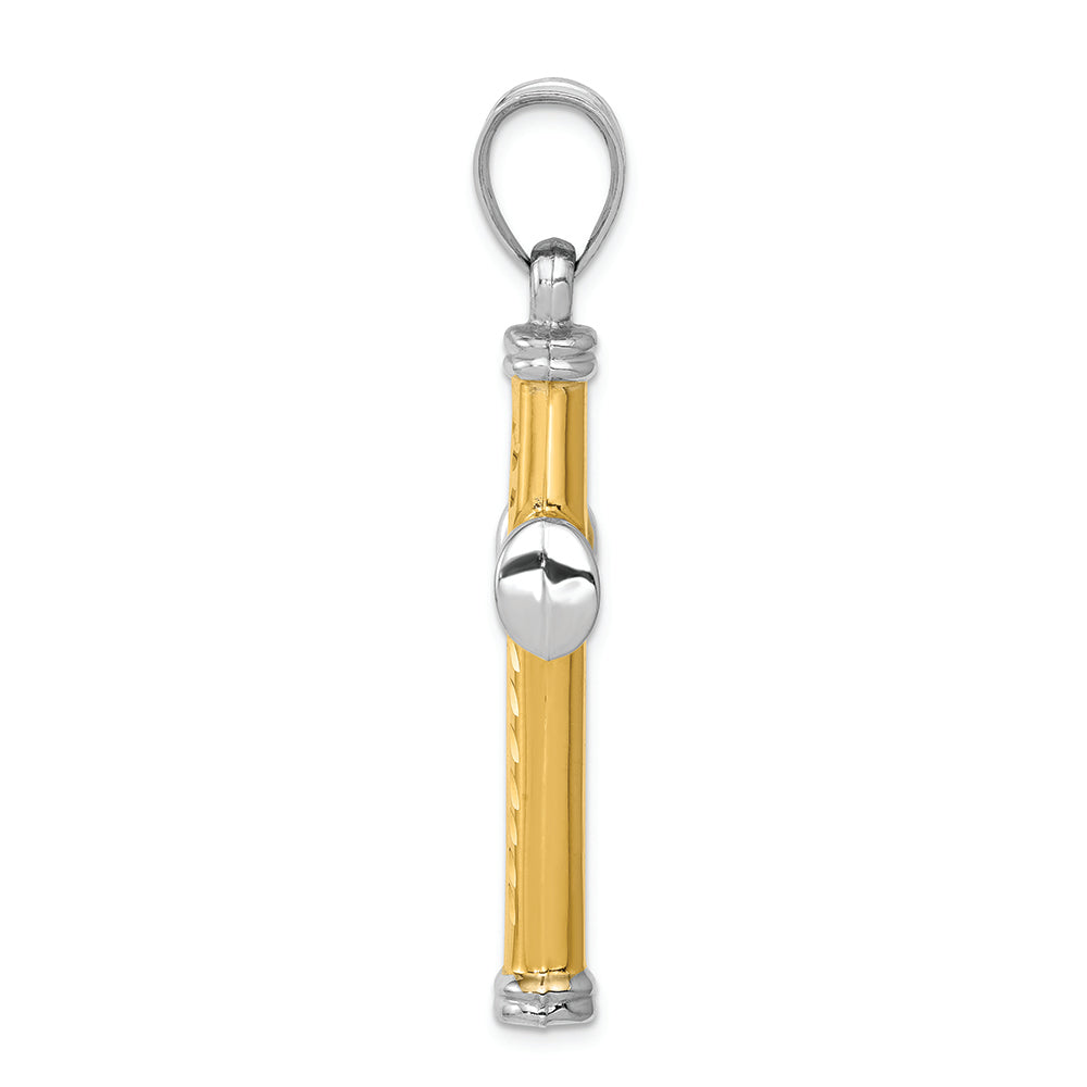 FJC Finejewelers 14k Two-tone Gold with Rhodium Reversible Cross Charm