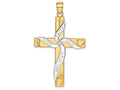 FJC Finejewelers 14k Yellow Gold with Rhodium Latin Cross Charm