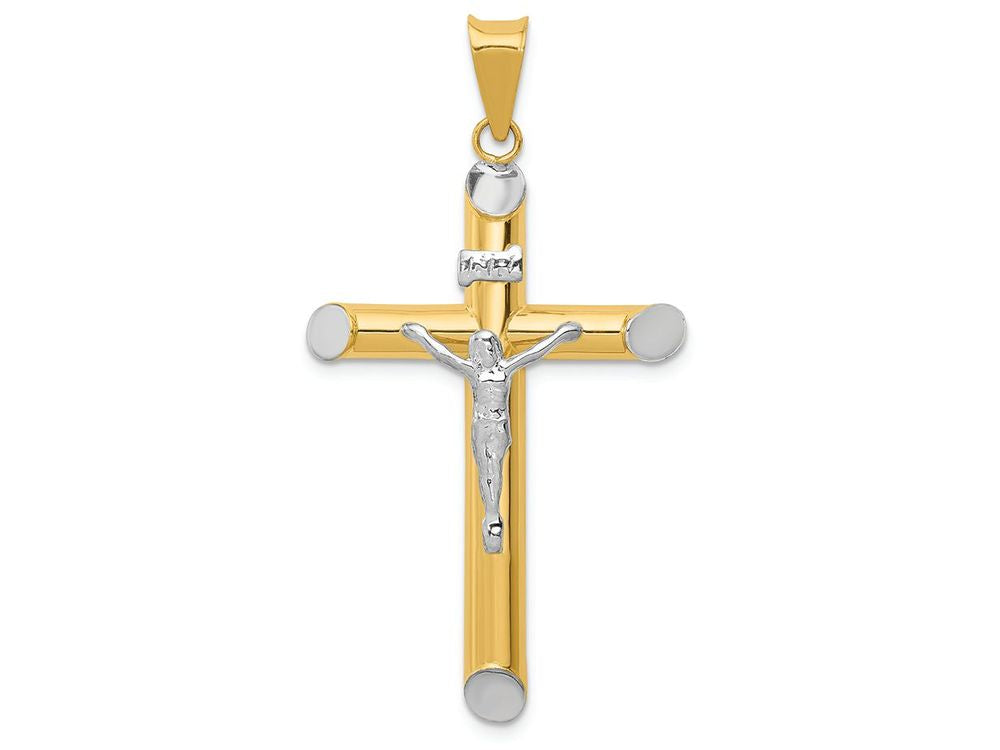 FJC Finejewelers 14k Two-tone Gold with Rhodium Inri Crucifix Charm