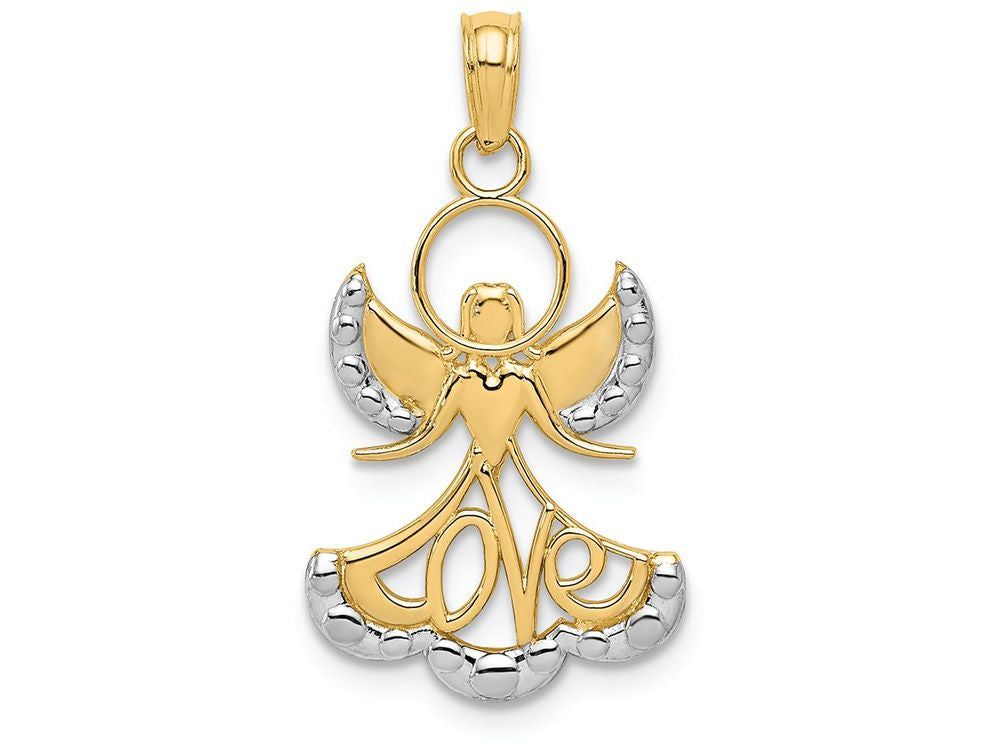 FJC Finejewelers 14k Yellow Gold with with Rhodium Love Angel Charm
