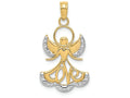 FJC Finejewelers 14k Yellow Gold with with Rhodium Love Angel Charm