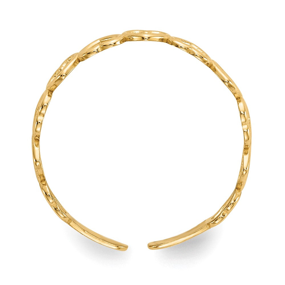 FJC Finejewelers 14k Yellow Gold Open Hearts Toe Ring 4mm