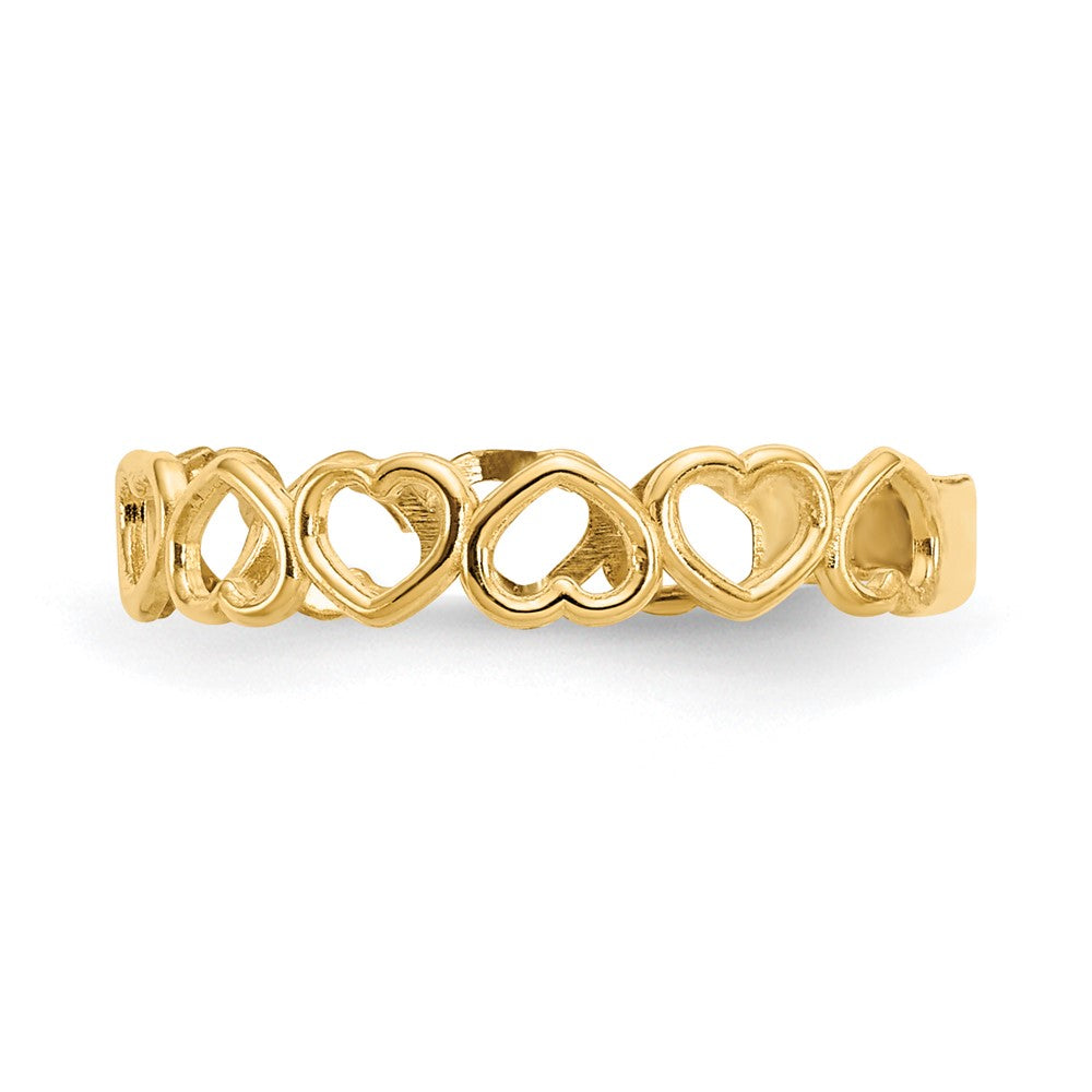 FJC Finejewelers 14k Yellow Gold Open Hearts Toe Ring 4mm
