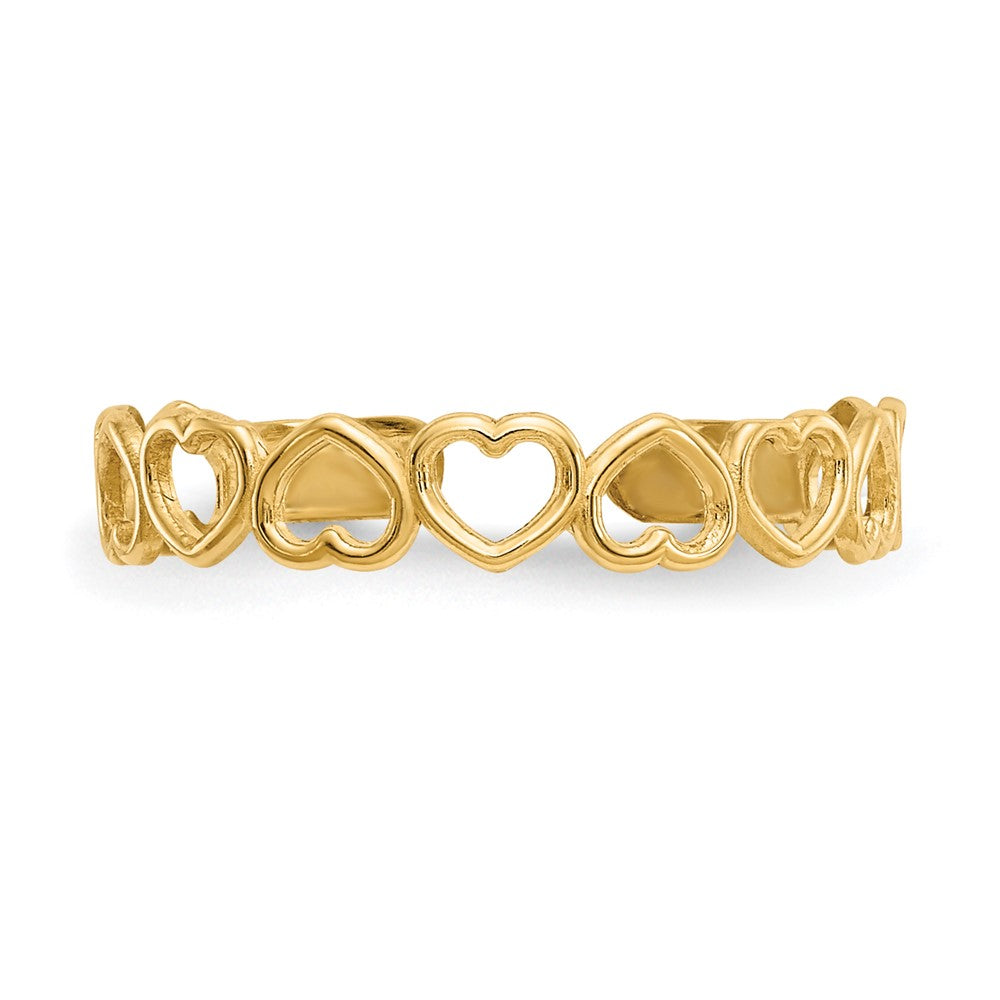 FJC Finejewelers 14k Yellow Gold Open Hearts Toe Ring 4mm
