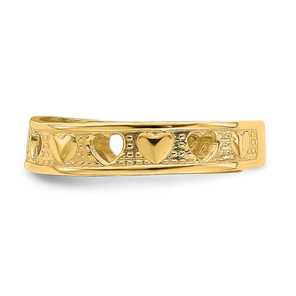 FJC Finejewelers 14k Yellow Gold Heart Design Toe Ring 3mm wide