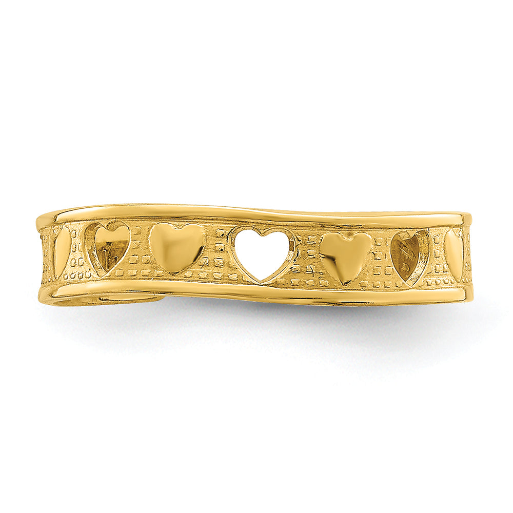 FJC Finejewelers 14k Yellow Gold Heart Design Toe Ring 3mm wide