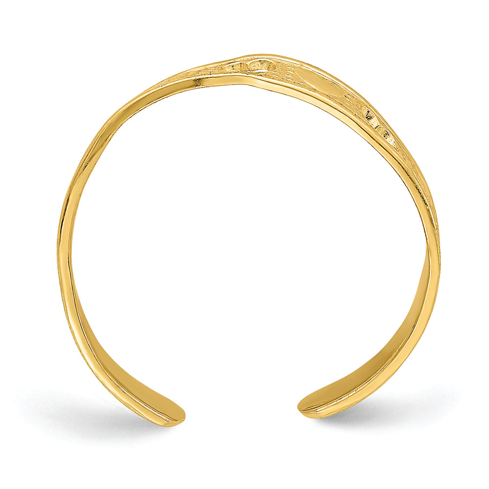 FJC Finejewelers 14k Yellow Gold Heart Design Toe Ring 3mm wide