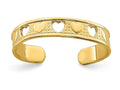 FJC Finejewelers 14k Yellow Gold Heart Design Toe Ring 3mm wide