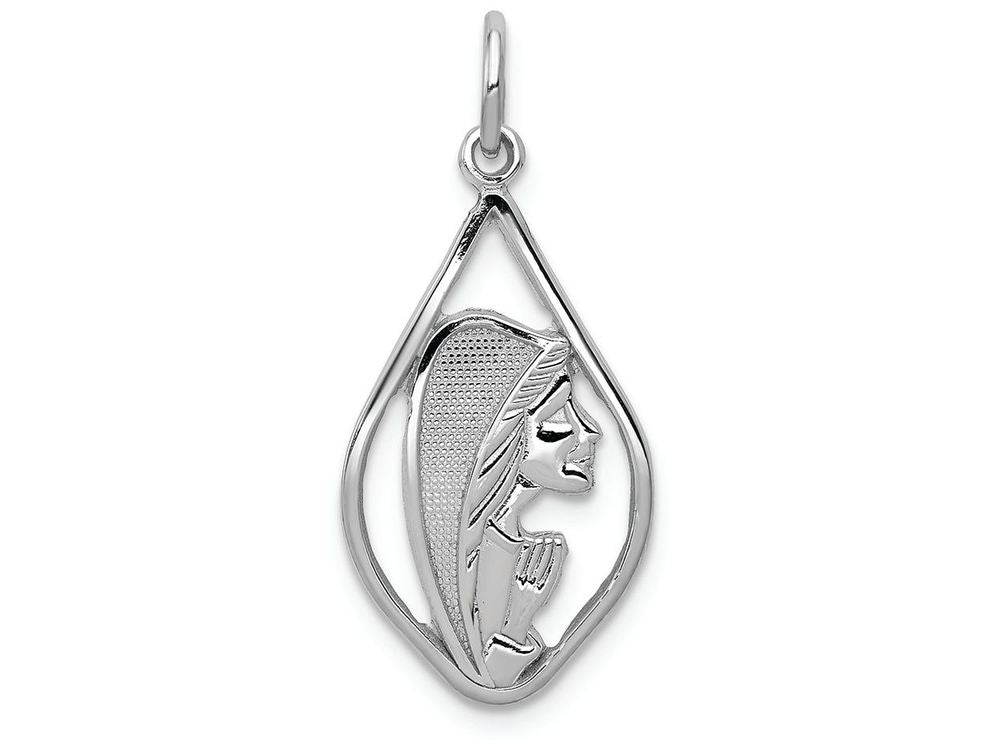 FJC Finejewelers 14k White Gold Mary Blessed Virgin Charm