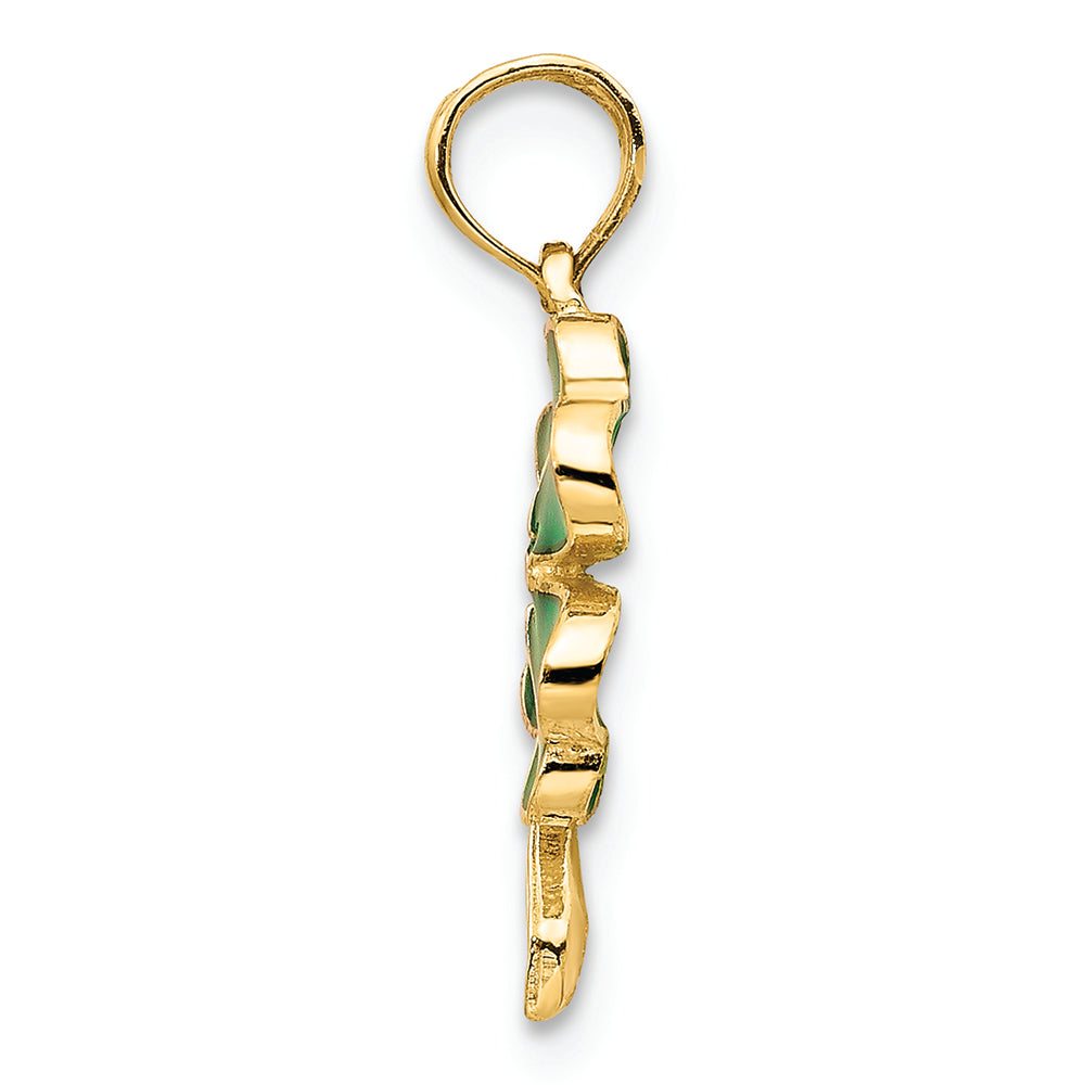 FJC Finejewelers 14k Yellow Gold 4-leaf Clover Enameled Charm
