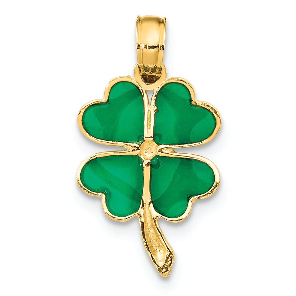 FJC Finejewelers 14k Yellow Gold 4-leaf Clover Enameled Charm