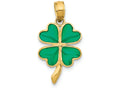 FJC Finejewelers 14k Yellow Gold 4-leaf Clover Enameled Charm
