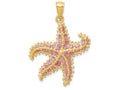 FJC Finejewelers 14k Yellow Gold Pink Enameled Starfish Charm