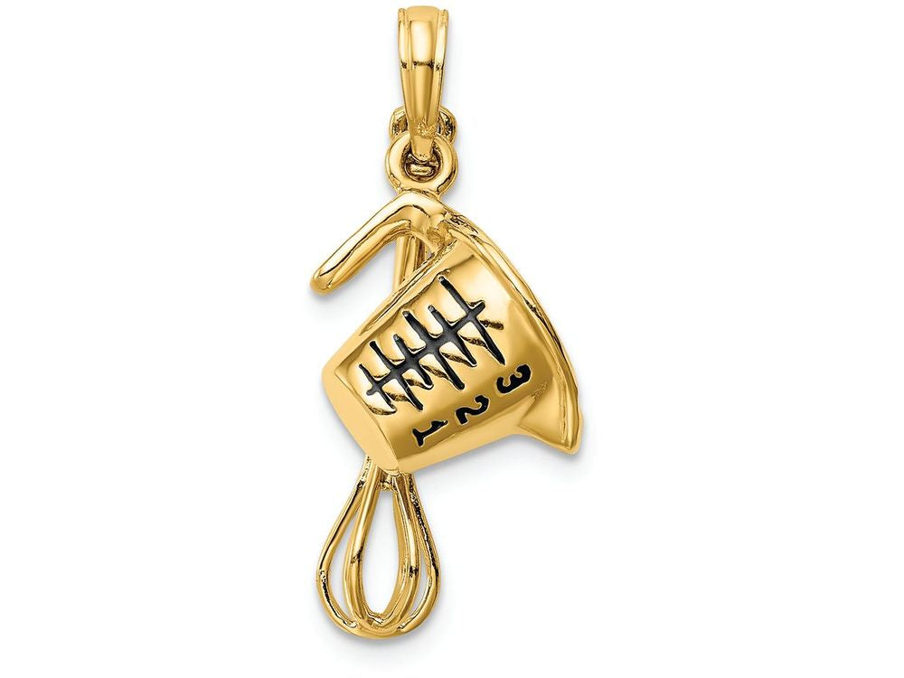 FJC Finejewelers 14k Yellow Gold 3d Black Enameled Measuring Cup And Whisk Charm