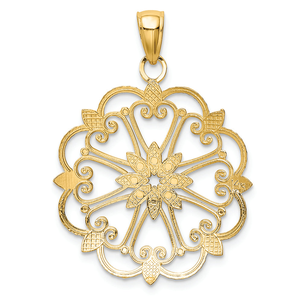 FJC Finejewelers 14k Yellow Gold with Rhodium Starburst Charm